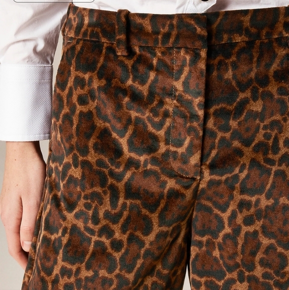 J Crew Washed velvet wide-leg trouser in jaguar print CQ057 Size 00 NWT - Picture 3 of 9